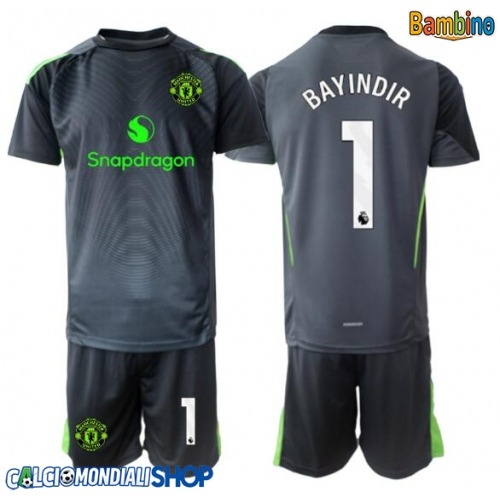 Maglie da calcio Manchester United Altay Bayindir #1 Portiere Seconda Maglia Bambino 2025-26 Manica Corta + Pantaloni corti)